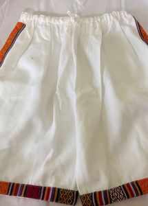 White Kurta with Embroidered Sleeves