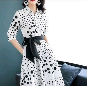 Black &amp; White Polka Dot Dress