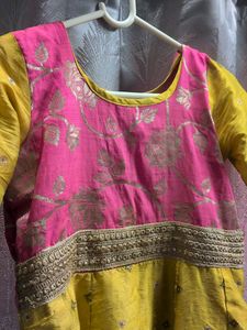 Pink &amp; Yellow Anarkali Dress