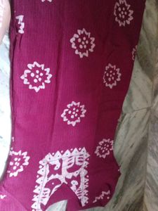 Maroon Batik Print Kurta Set