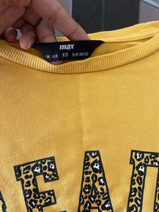 Yellow "Ready" Graphic Crop Top