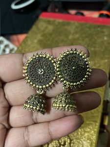 Antique Gold Jhumka Earrings