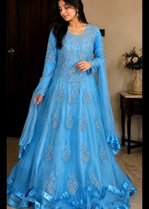 Stunning Sky Blue Embellished Gown