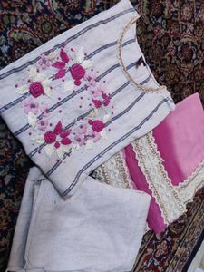 Embroidered Kurta Set with Dupatta