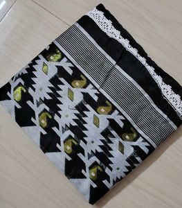 Elegant Black &amp; White Saree