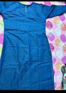 denim Stylish  Embroidered Kurta