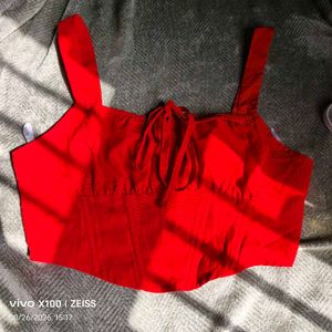 12258. Red Corset Style Cami Top