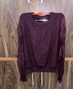 Stylish Purple Long Sleeve Sweater