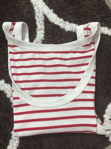 Red &amp; White Striped Tank Top