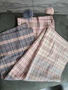 Cute Plaid Stole/ Scarf with Pom-Pom Accents