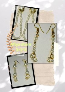 Eyer ring pearls jarkan/Rhinestone/Unique 3pairs.