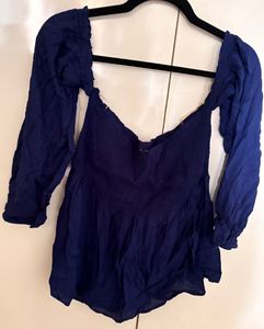 Blue off-shoulder top