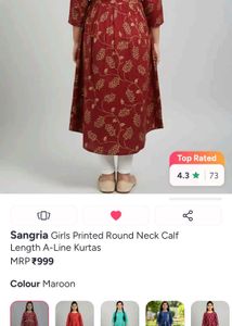 Sangria 6-8 years girls kurti new with tag