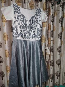 Elegant Grey Ethnic Gown with Intricate Design