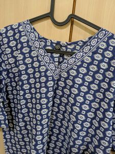 XXL Stylish Blue Printed Kurta