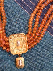 Imported Orange Beaded Necklace &amp; Earring Set