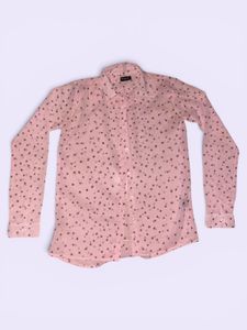 Chic Pink Dotted Button-Down Shirt