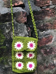 Handmade Crochet Flower Crossbody Bag