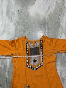 Orange Kurta Set with Pants
