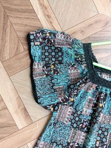 Blue And Black color Top For Women