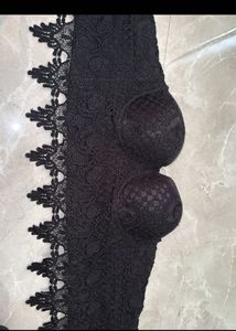 Elegant Black Lace Bustier Top