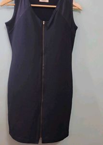 Black Zipper Bodycon Dress