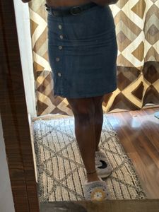 Sale!!! Denim Button-Front Mini Skirt