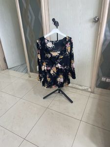 black cotton girly sweet top