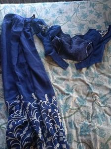 Elegant Blue Embroidered Lehenga Choli Set