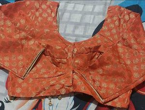 GentlyUsed Designer Orange Brocade Blouse