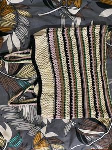 Crocheted Striped Tank Top