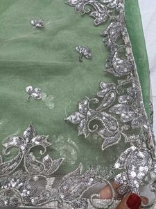 Elegant Sequined Saree with Blouse