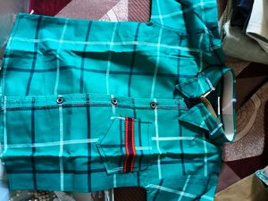 kids Teal Plaid Button-Up Shirt