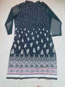 Unused Beautiful Navy Blue Soft Cotton Kurti