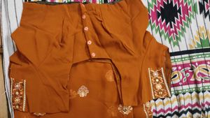 Elegant Mustard Embroidered Saree
