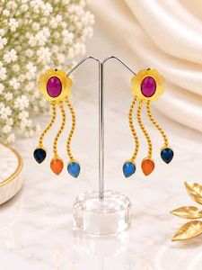 Bohemian Multi-Stone Drop Earrings