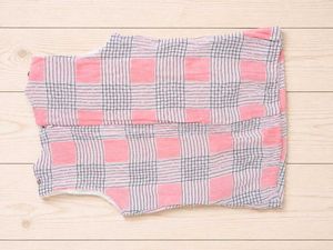 Pink &amp; Grey Plaid Sleeveless Top GenZ clothing