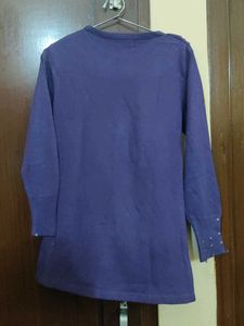 Purple Ruffle Neck Sweater