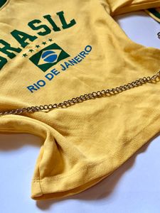 Brazil Baby Tee 🇧🇷Y2K Football Jersey Style T