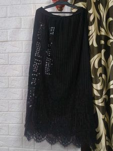 Elegant Black Lace Skirt