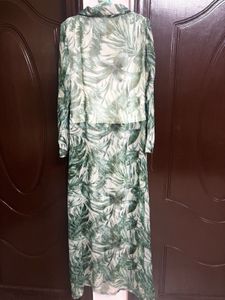 SCORPIUS Women Grey Printed Maxi Top
