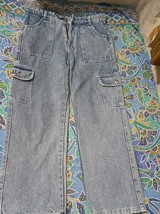 Light Wash Cargo Jeans