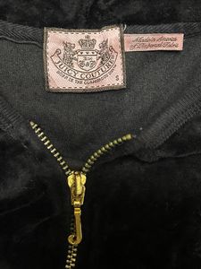 Juicy Couture Black Velour Zip Hoodie