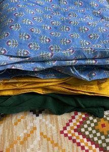 Blue Printed Kurta With Pants