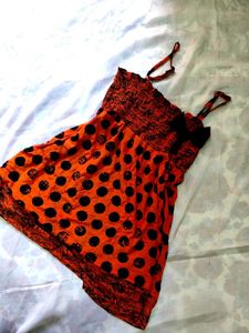 Boho Polka Dot Mini Dress