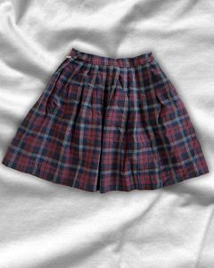 Vintage Plaid Skirt with pocket