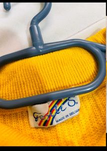 Cozy Yellow Knit Polo Top