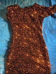 ✨ Black &amp; Rose Gold Sequin Bodycon Party Dress |