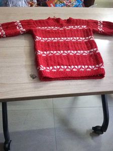 Red & White Knit Sweater