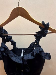 Black Ruffle Corset Top